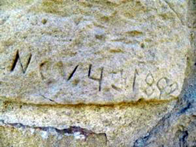 Nov 4,1892 carved in Sandsstone